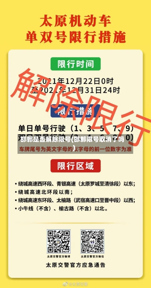 邯郸是否解除限号(邯郸限号取消了吗)