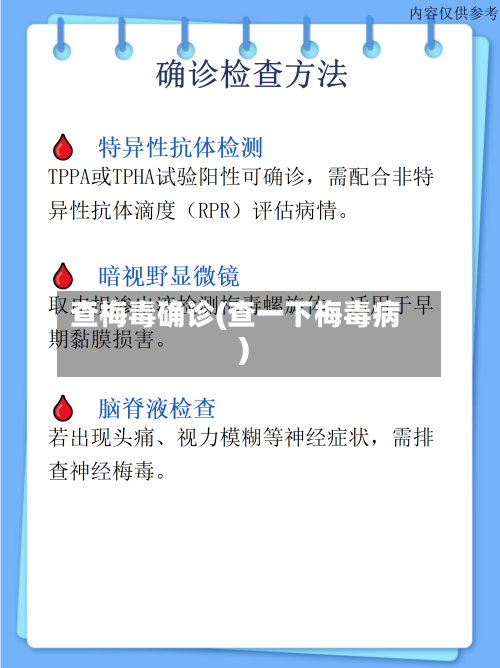 查梅毒确诊(查一下梅毒病)