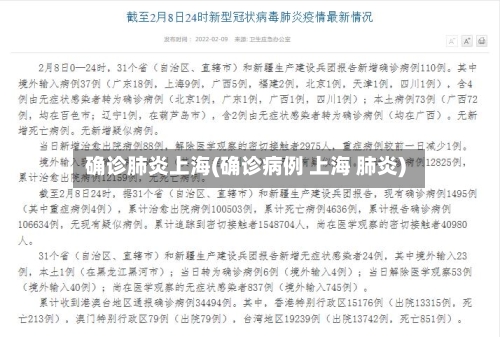 确诊肺炎上海(确诊病例 上海 肺炎)-第2张图片