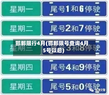 邯郸限行4月(邯郸限号查询4月5号以后)