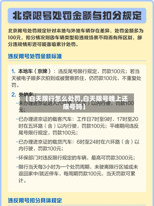 【白天限行怎么处罚,白天限号晚上还限号吗】