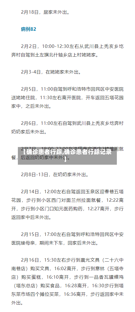 【确诊患者行踪,确诊患者行踪记录】