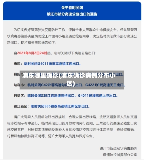 浦东哪里确诊(浦东确诊病例分布小区)