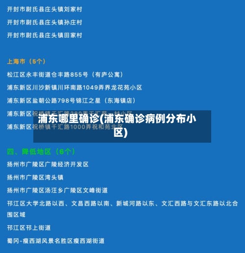 浦东哪里确诊(浦东确诊病例分布小区)-第3张图片