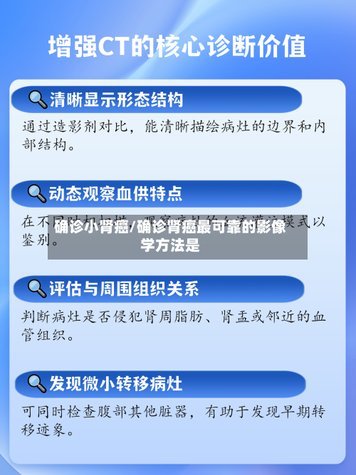确诊小肾癌/确诊肾癌最可靠的影像学方法是