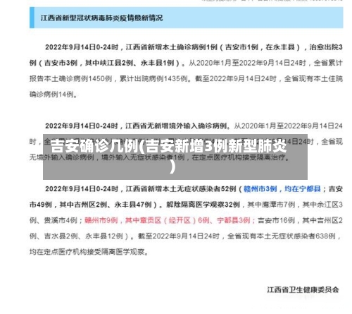 吉安确诊几例(吉安新增3例新型肺炎)