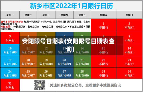 安阳限号日期表(安阳限号日期表查询)