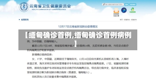 【缅甸确诊首例,缅甸确诊首例病例】-第2张图片