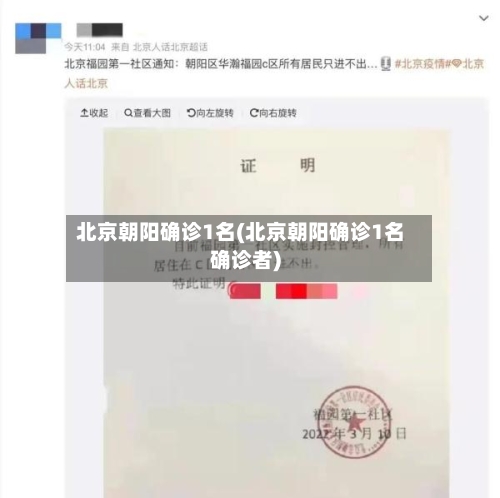 北京朝阳确诊1名(北京朝阳确诊1名确诊者)-第3张图片