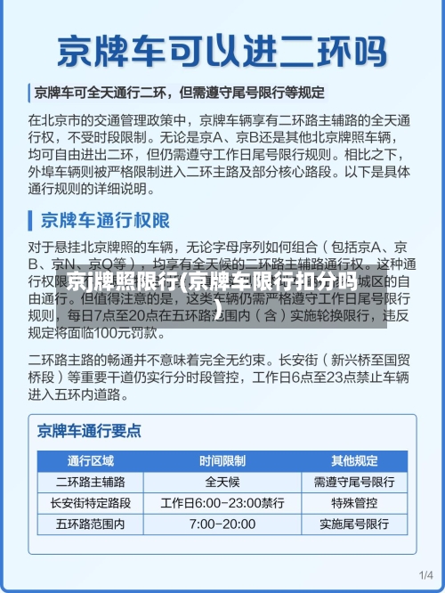 京j牌照限行(京牌车限行扣分吗)