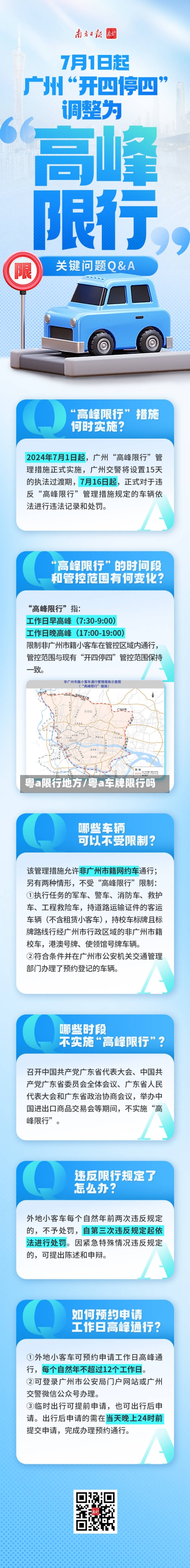 粤a限行地方/粤a车牌限行吗