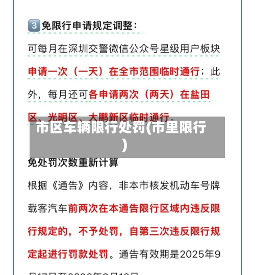 市区车辆限行处罚(市里限行)