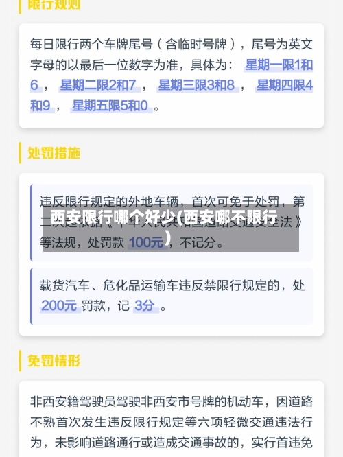 西安限行哪个好少(西安哪不限行)-第2张图片