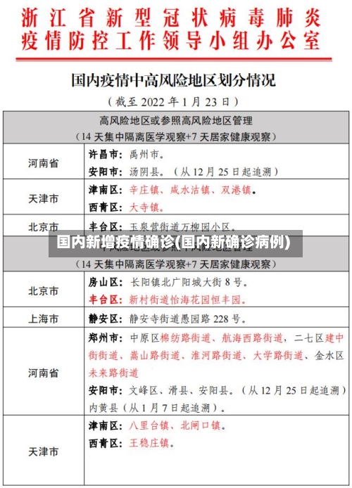 国内新增疫情确诊(国内新确诊病例)