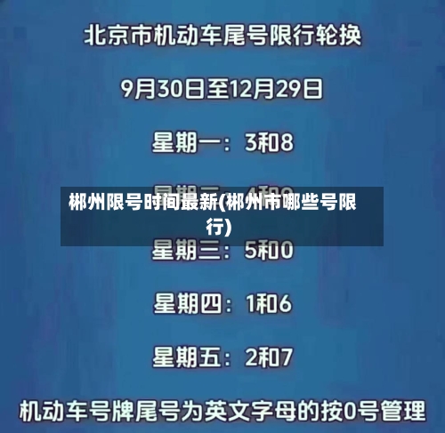 郴州限号时间最新(郴州市哪些号限行)