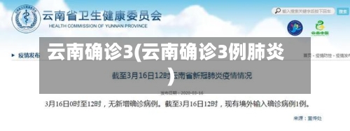 云南确诊3(云南确诊3例肺炎)-第2张图片