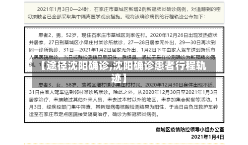 【途径沈阳确诊,沈阳确诊患者行程轨迹】-第2张图片