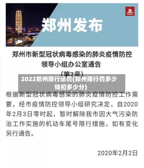 2022郑州限行惩罚(郑州限行罚多少钱扣多少分)-第2张图片
