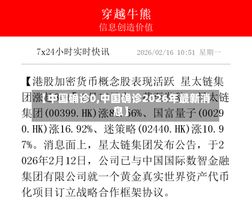 【中国确诊0,中国确诊2026年最新消息】