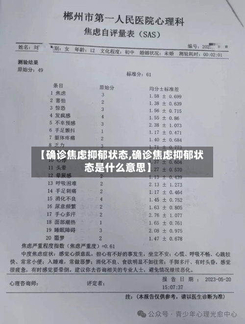 【确诊焦虑抑郁状态,确诊焦虑抑郁状态是什么意思】