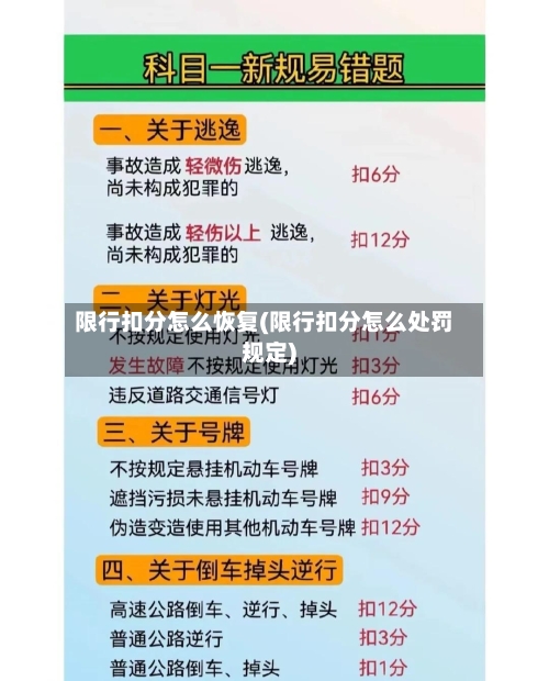 限行扣分怎么恢复(限行扣分怎么处罚规定)-第2张图片