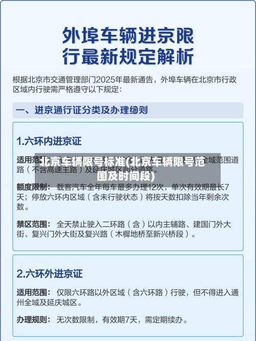 北京车辆限号标准(北京车辆限号范围及时间段)-第2张图片