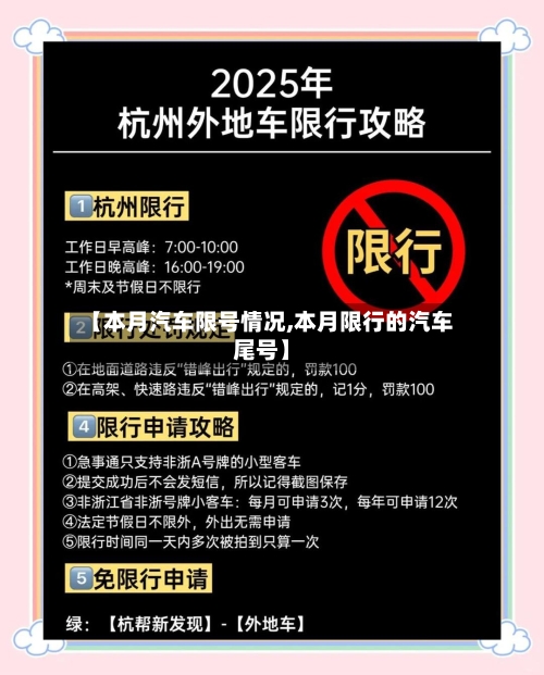 【本月汽车限号情况,本月限行的汽车尾号】