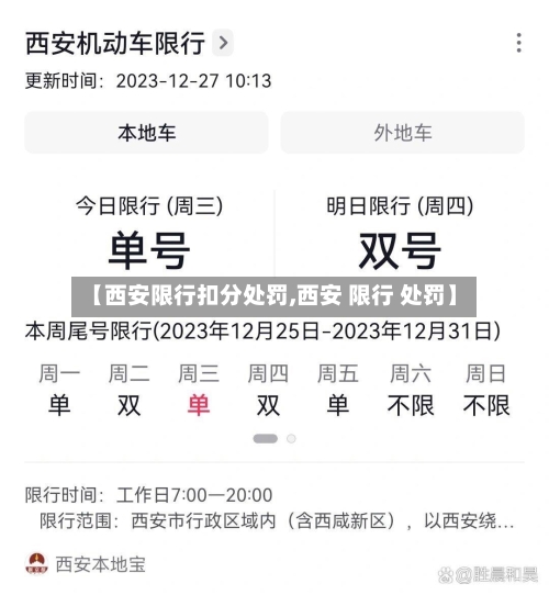【西安限行扣分处罚,西安 限行 处罚】