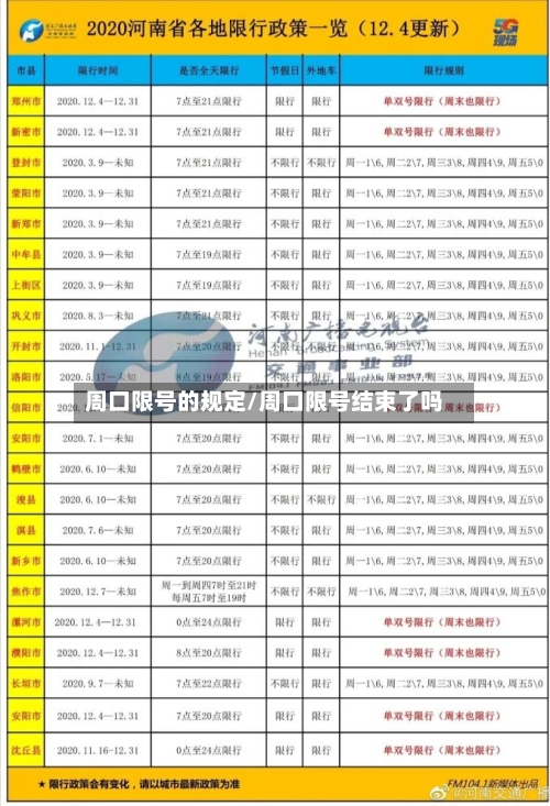周口限号的规定/周口限号结束了吗-第2张图片