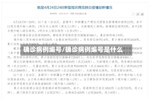 确诊病例编号/确诊病例编号是什么