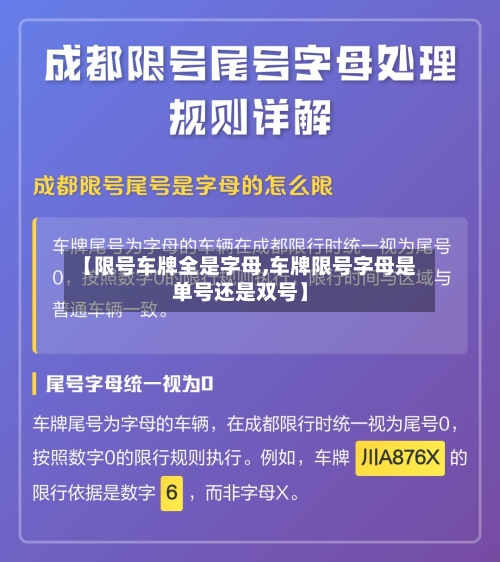 【限号车牌全是字母,车牌限号字母是单号还是双号】-第2张图片
