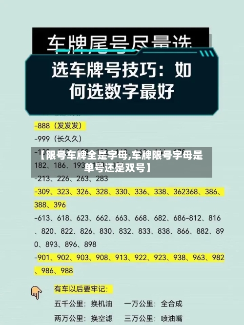 【限号车牌全是字母,车牌限号字母是单号还是双号】-第3张图片