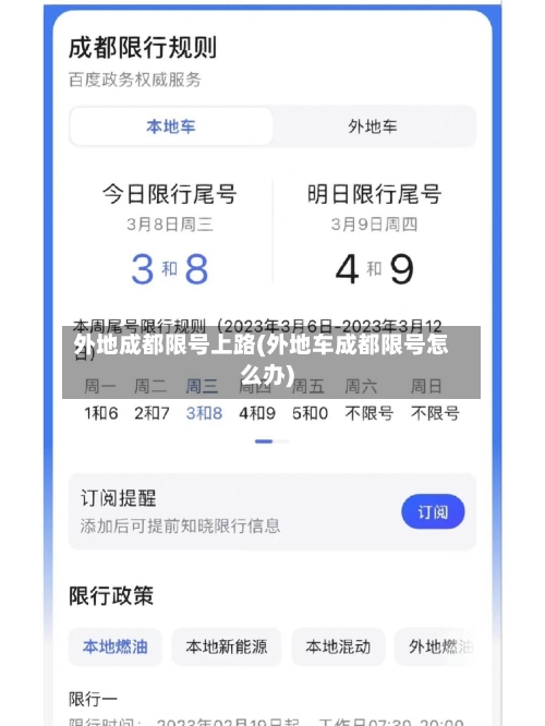 外地成都限号上路(外地车成都限号怎么办)