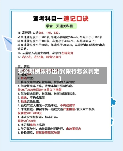 怎么辨别限行出行(限行怎么判定)