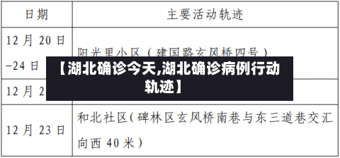 【湖北确诊今天,湖北确诊病例行动轨迹】