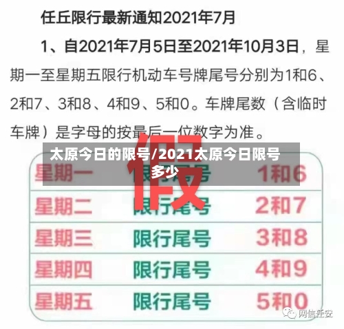 太原今日的限号/2021太原今日限号多少