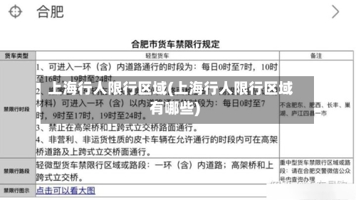 上海行人限行区域(上海行人限行区域有哪些)