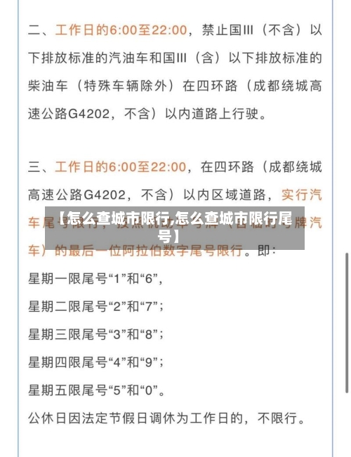 【怎么查城市限行,怎么查城市限行尾号】