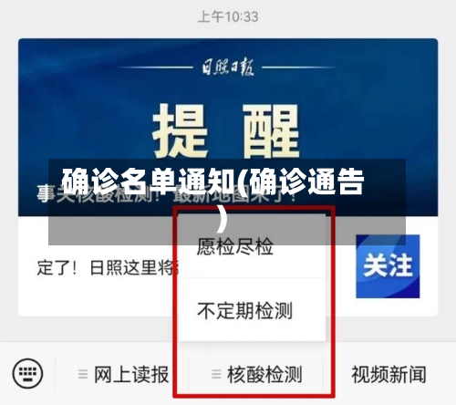 确诊名单通知(确诊通告)