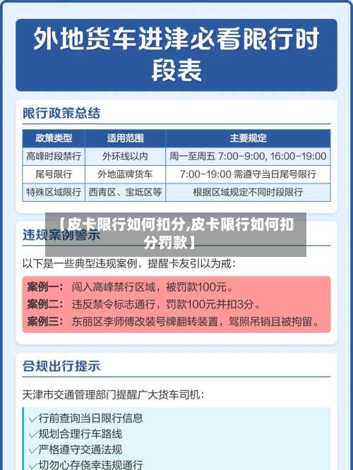 【皮卡限行如何扣分,皮卡限行如何扣分罚款】