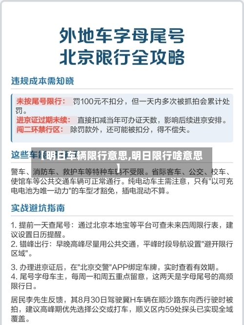 【明日车辆限行意思,明日限行啥意思】