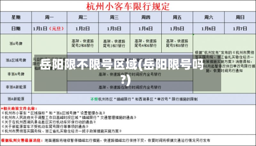 岳阳限不限号区域(岳阳限号吗?)