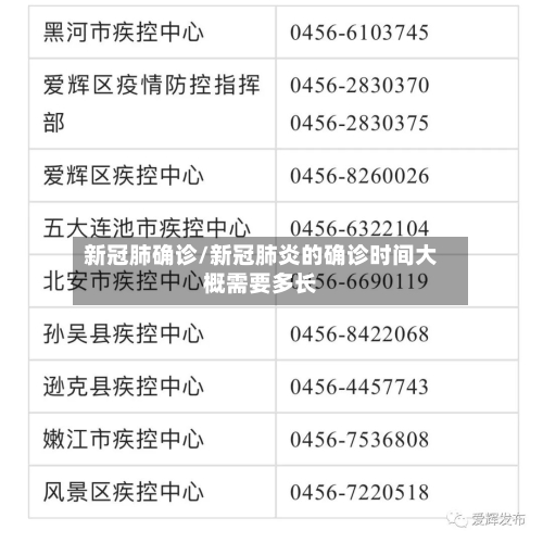 新冠肺确诊/新冠肺炎的确诊时间大概需要多长