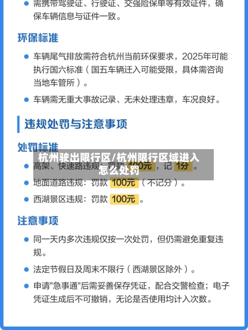 杭州驶出限行区/杭州限行区域进入怎么处罚