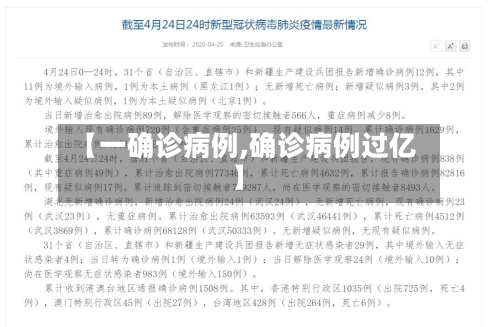 【一确诊病例,确诊病例过亿】