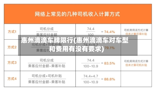 惠州滴滴车牌限行(惠州滴滴车对车型和费用有没有要求)-第3张图片