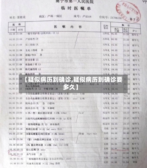 【疑似病历到确诊,疑似病历到确诊要多久】