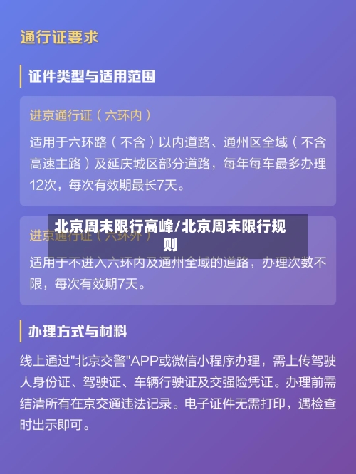 北京周末限行高峰/北京周末限行规则