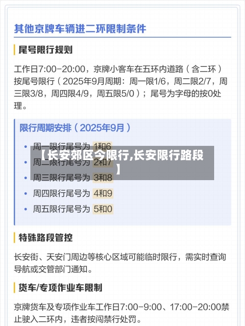 【长安郊区今限行,长安限行路段】-第3张图片