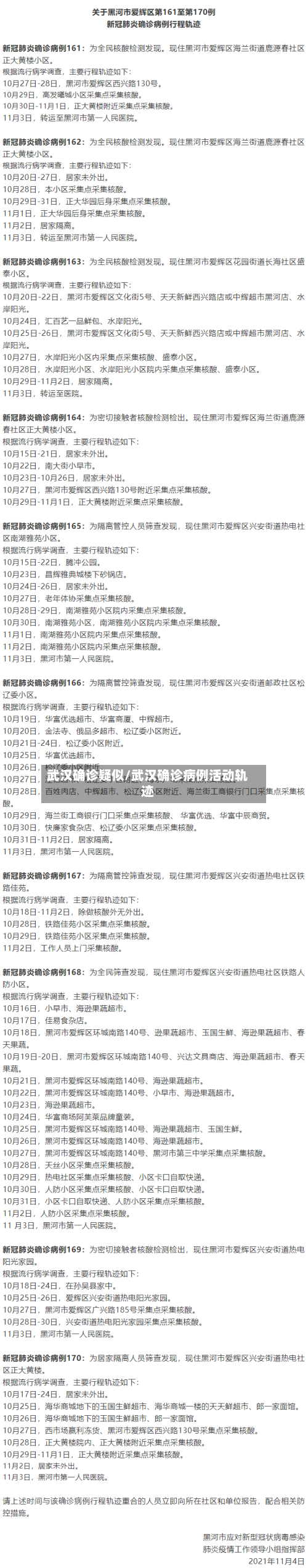 武汉确诊疑似/武汉确诊病例活动轨迹-第2张图片